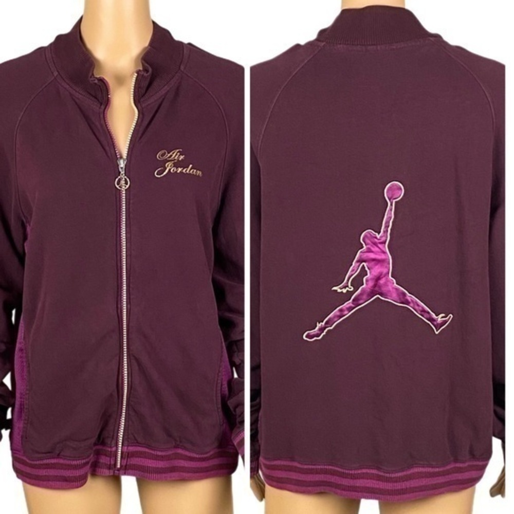 NIKE AIR JORDAN Y2K maroon fleece with Jordan logo and Pockets. Medium. VGUC